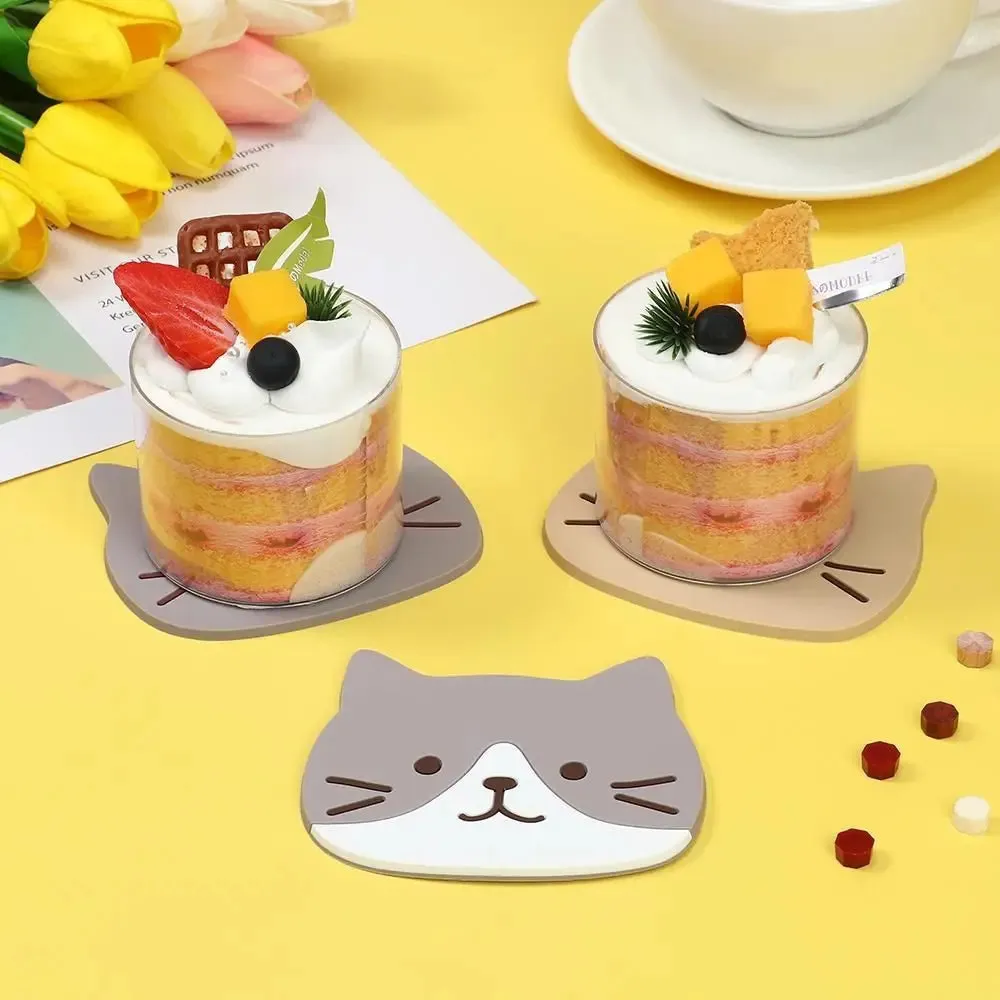 Funki Buys | Coasters | Cartoon Cat Silicone Drink Mats 5 Pcs