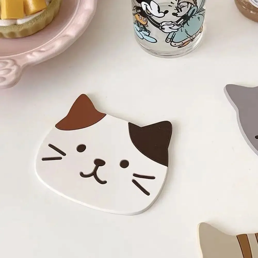 Funki Buys | Coasters | Cartoon Cat Silicone Drink Mats 5 Pcs
