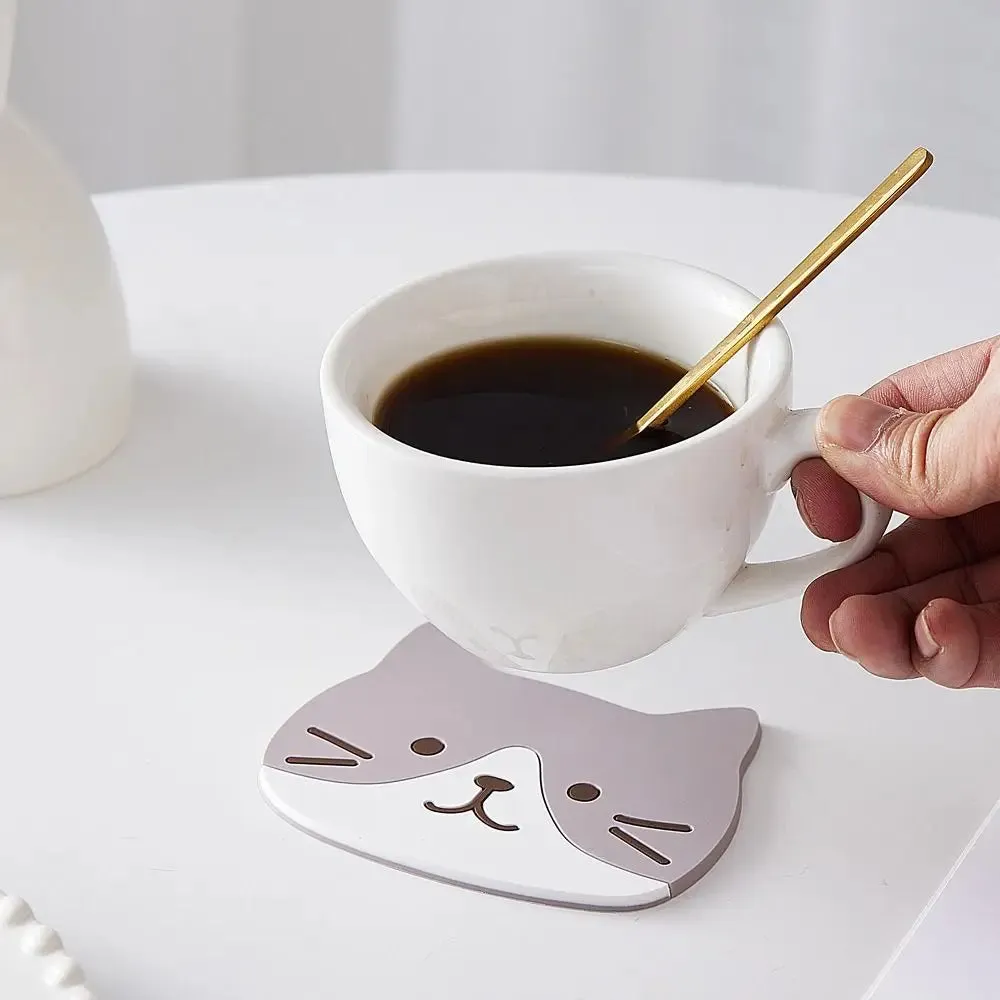 Funki Buys | Coasters | Cartoon Cat Silicone Drink Mats 5 Pcs