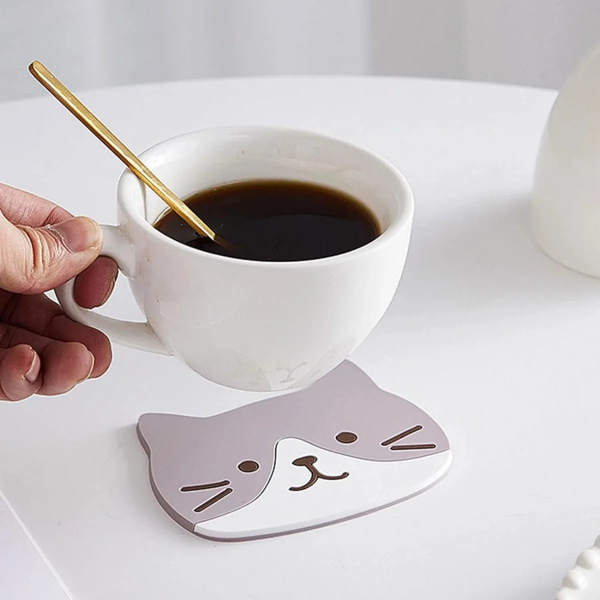 Funki Buys | Coasters | Cartoon Cat Silicone Drink Mats 5 Pcs
