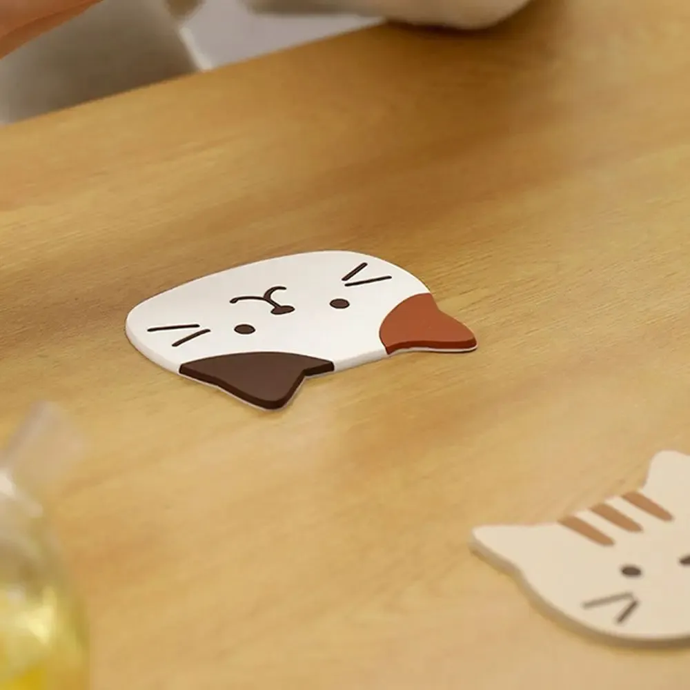 Funki Buys | Coasters | Cartoon Cat Silicone Drink Mats 5 Pcs