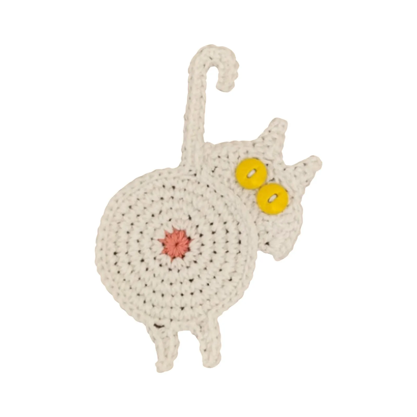 Funki Buys | Coasters | Cat Butt Crochet Drink Coaster Set 4 Pcs