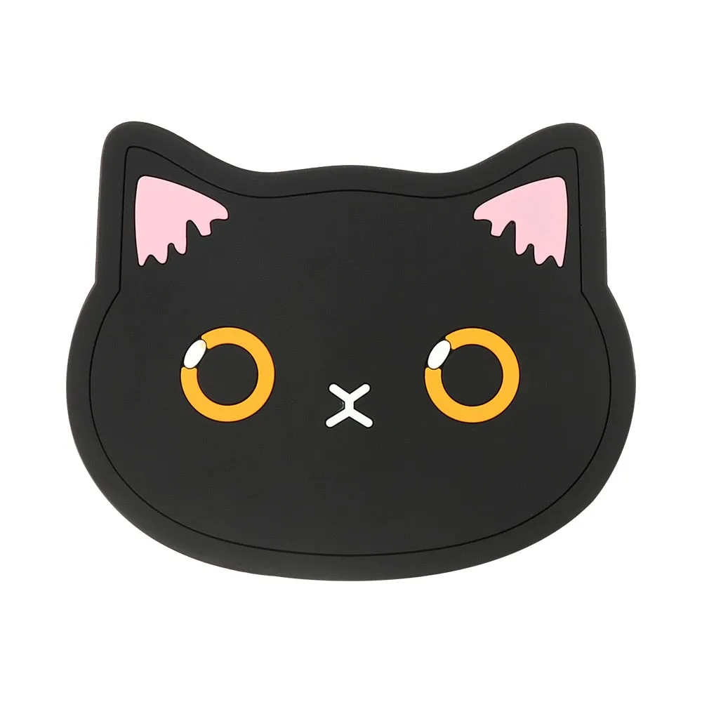 Funki Buys | Coasters | Cute Cartoon Cat Face Cup Mats 6 Pcs