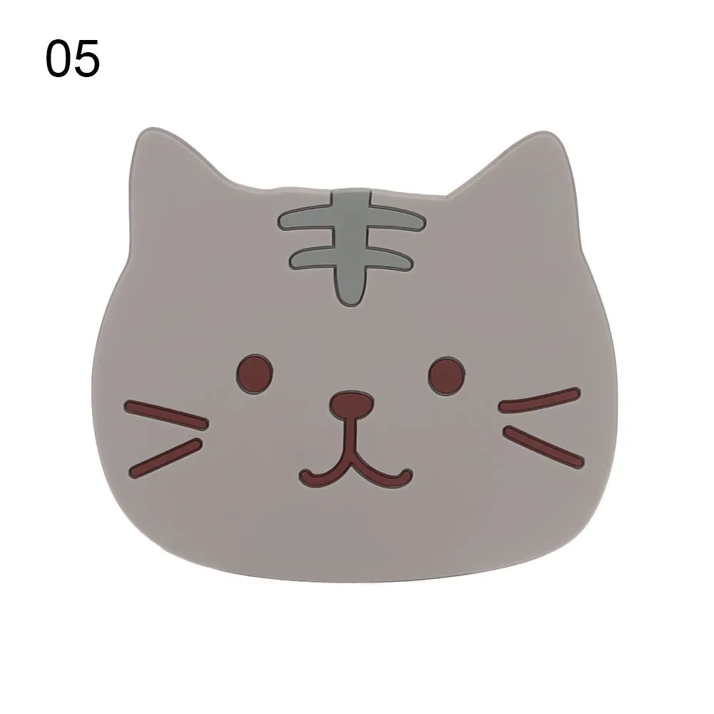 Funki Buys | Coasters | Cute Cartoon Cat Face Cup Mats 6 Pcs
