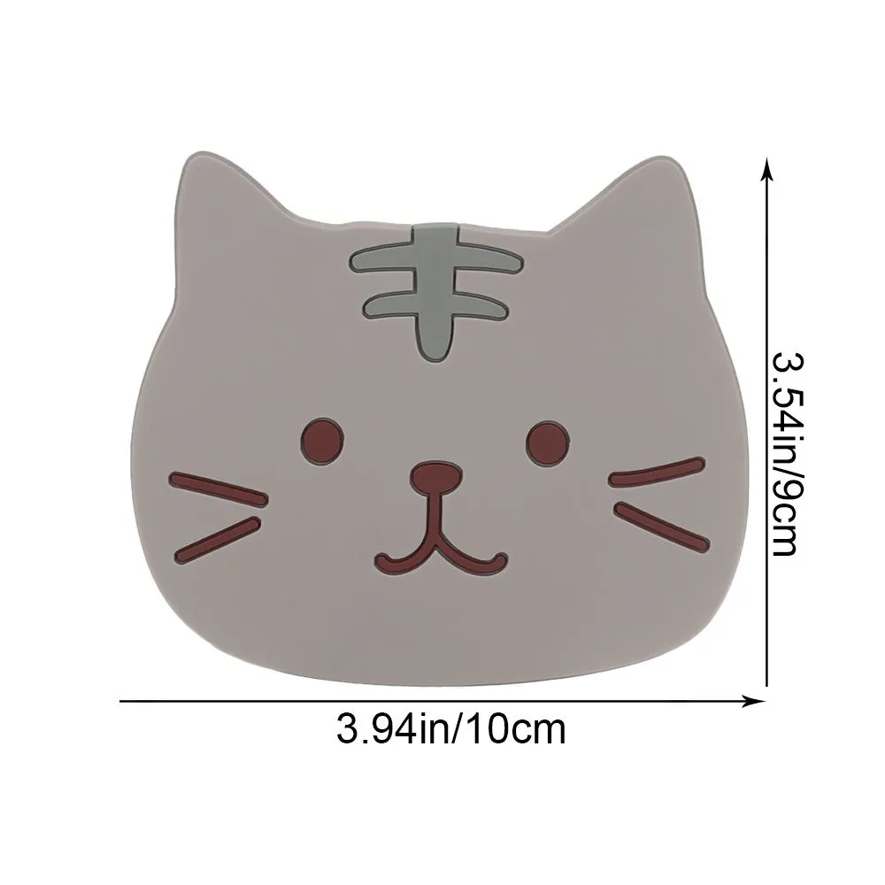 Funki Buys | Coasters | Cute Cartoon Cat Face Cup Mats 6 Pcs