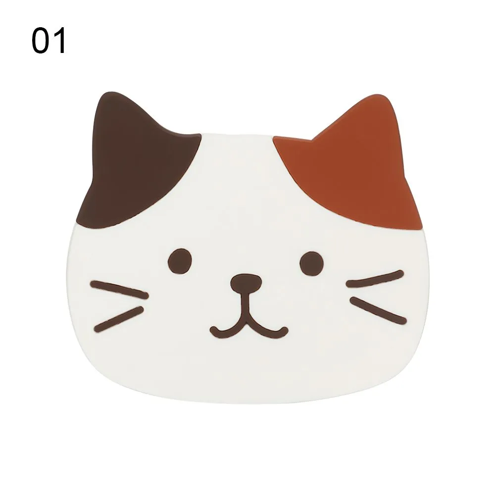 Funki Buys | Coasters | Cute Cartoon Cat Face Cup Mats 6 Pcs