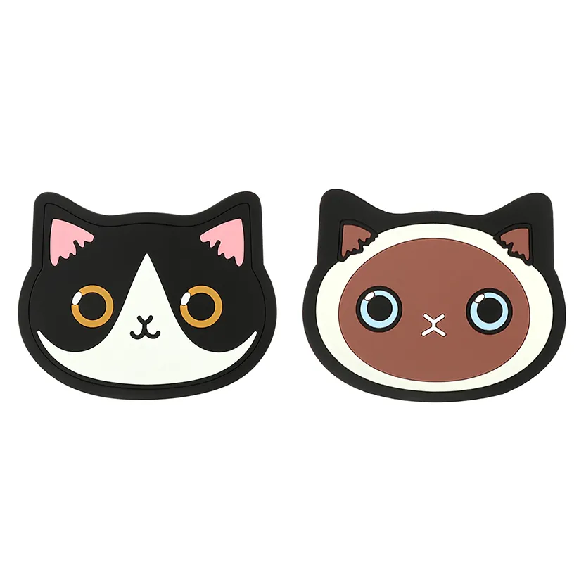 Funki Buys | Coasters | Cute Cartoon Cat Face Cup Mats 6 Pcs