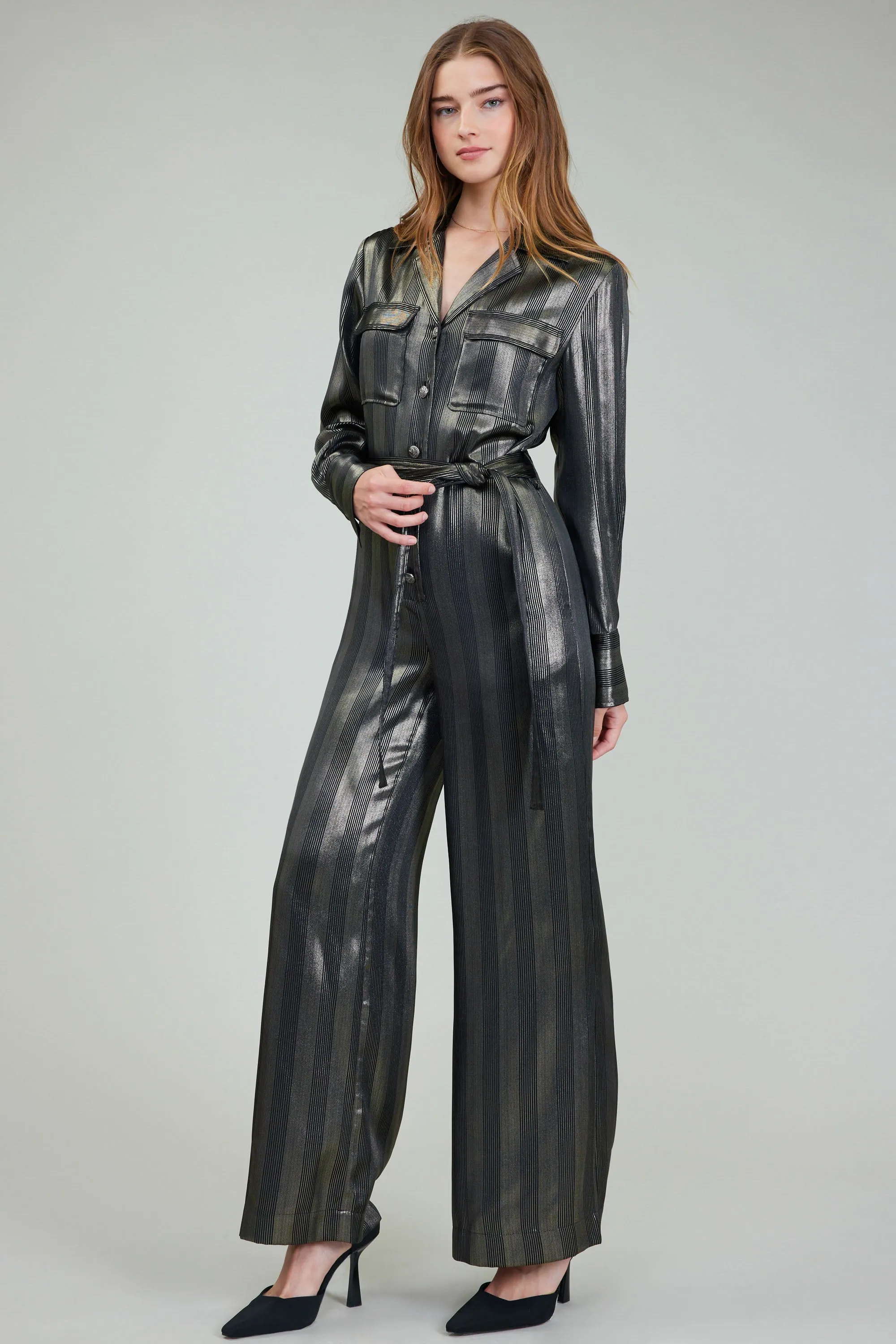 Glimmer Striped Jumpsuit