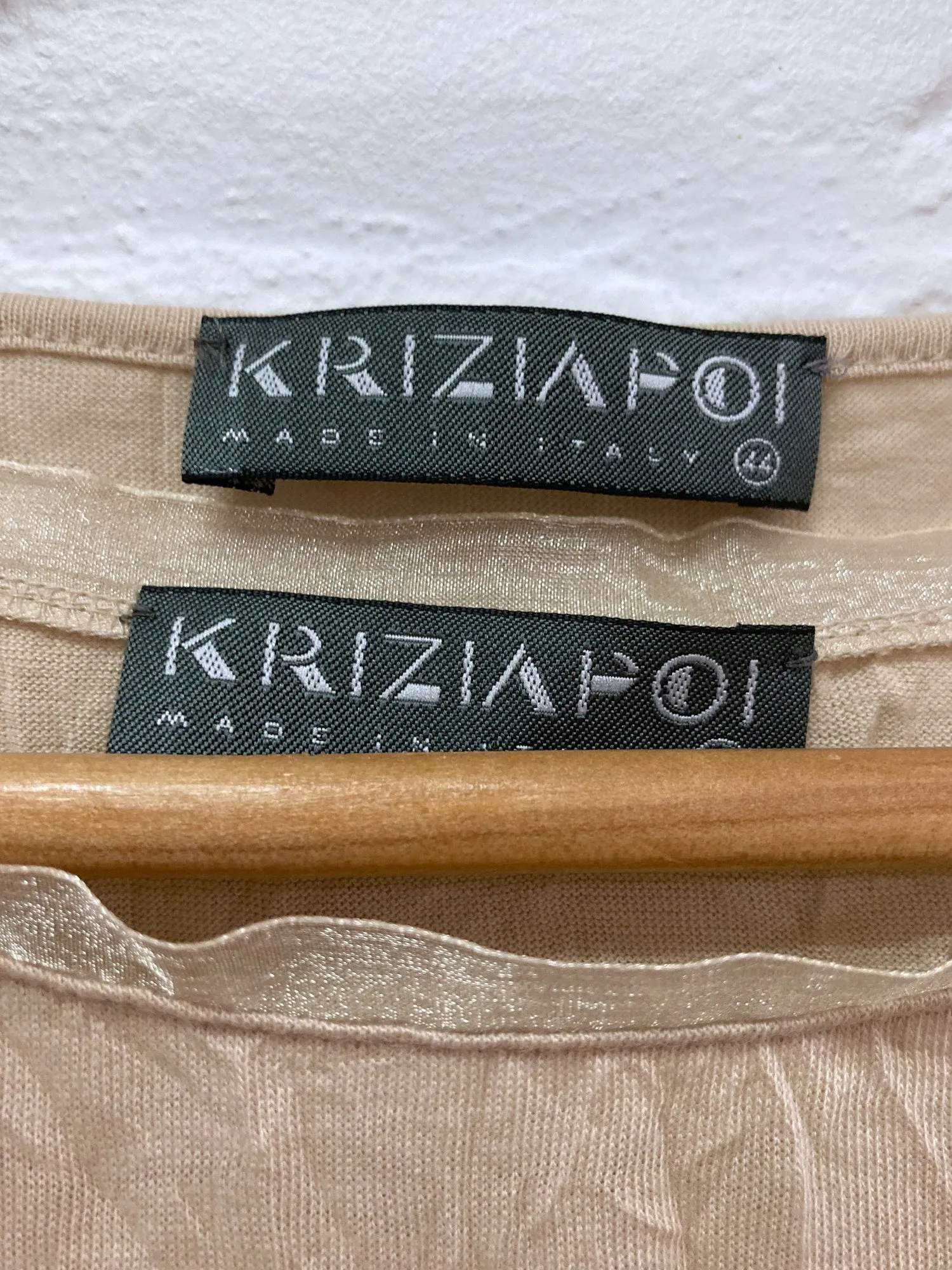 Krizia Poi wrinkled beige poly cotton cardigan and sleeveless dress set - 42 40