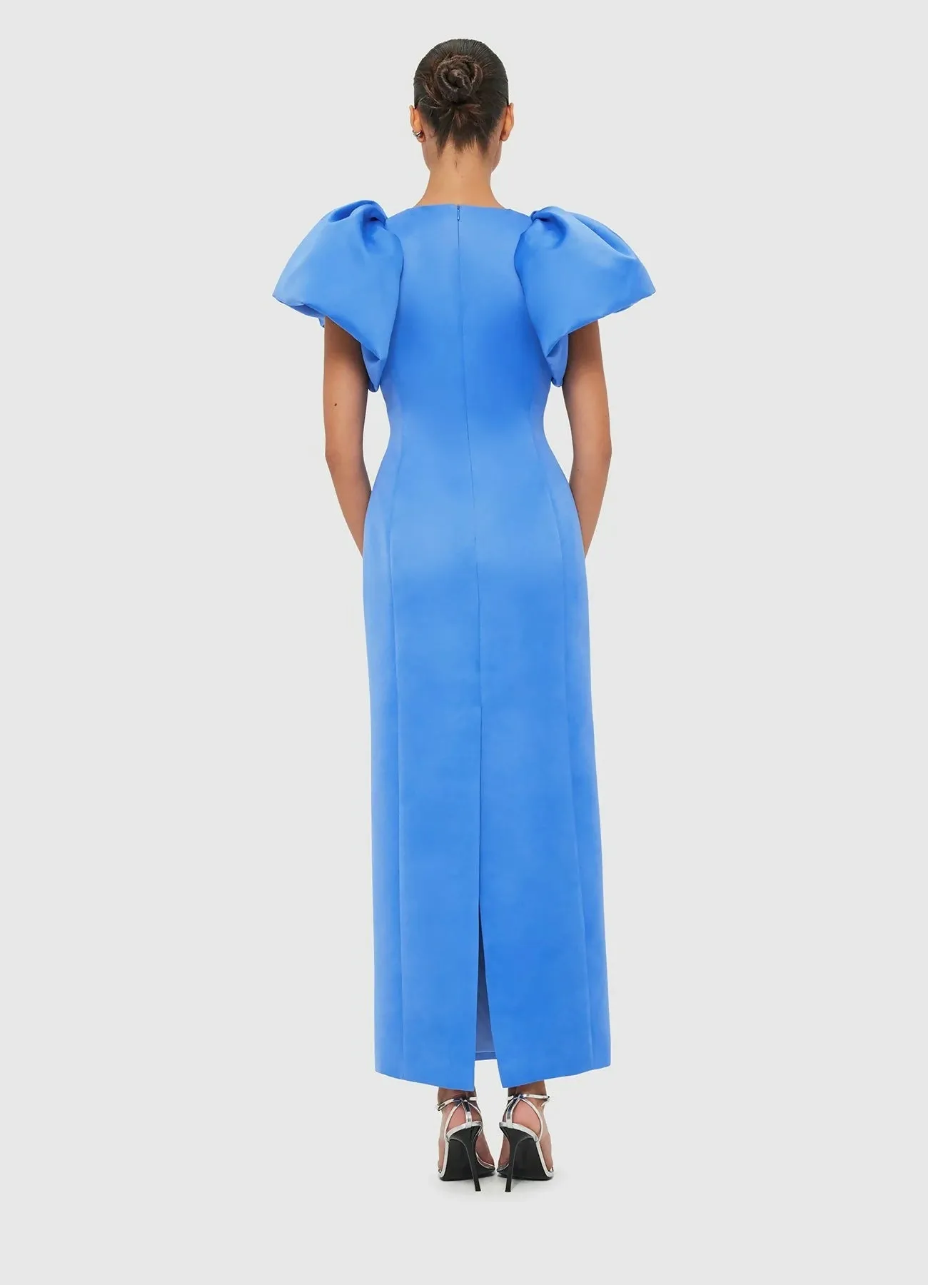 Leo Lin Lucinda Maxi Dress in Steel Blue Size 10