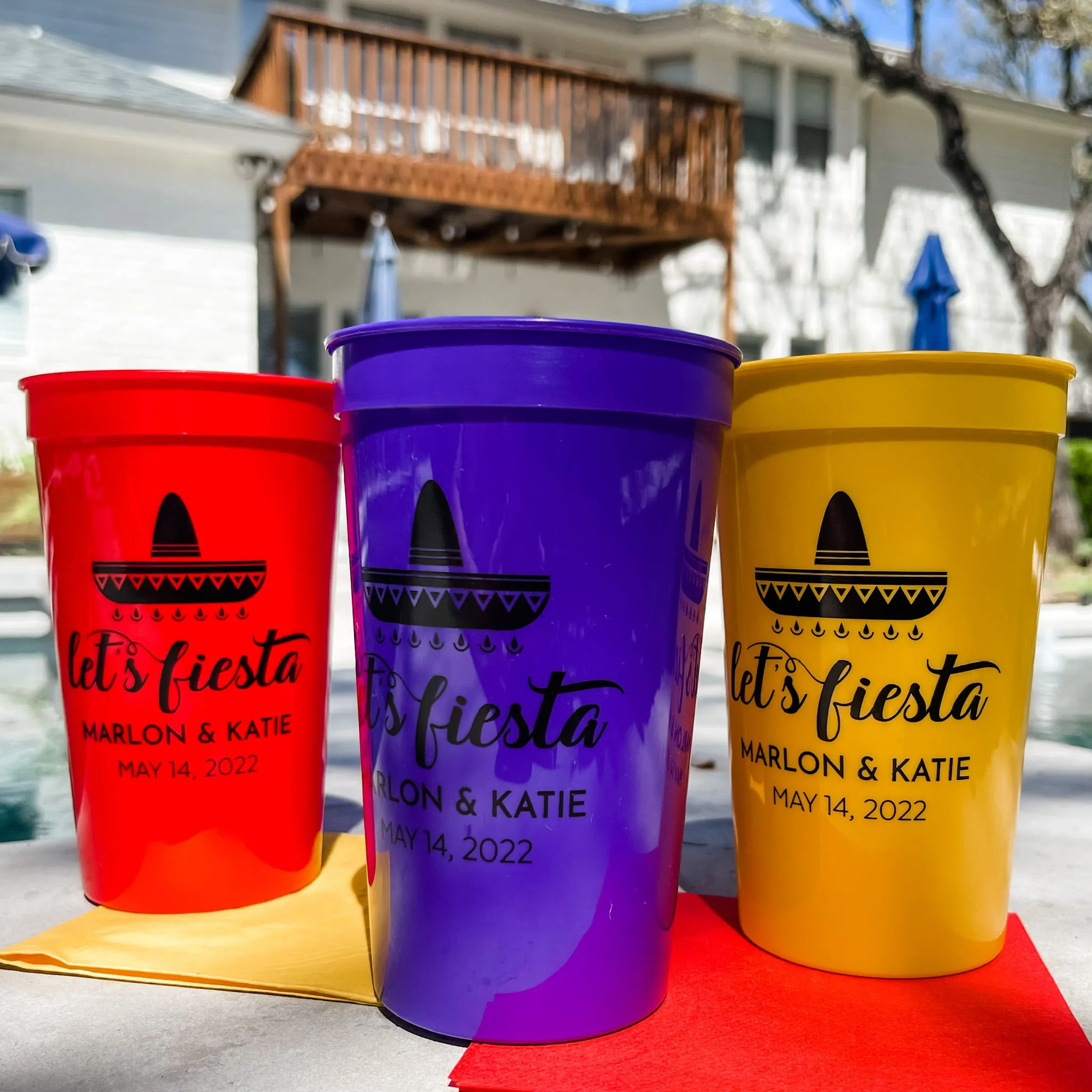 Let's Fiesta Wedding Stadium Cups
