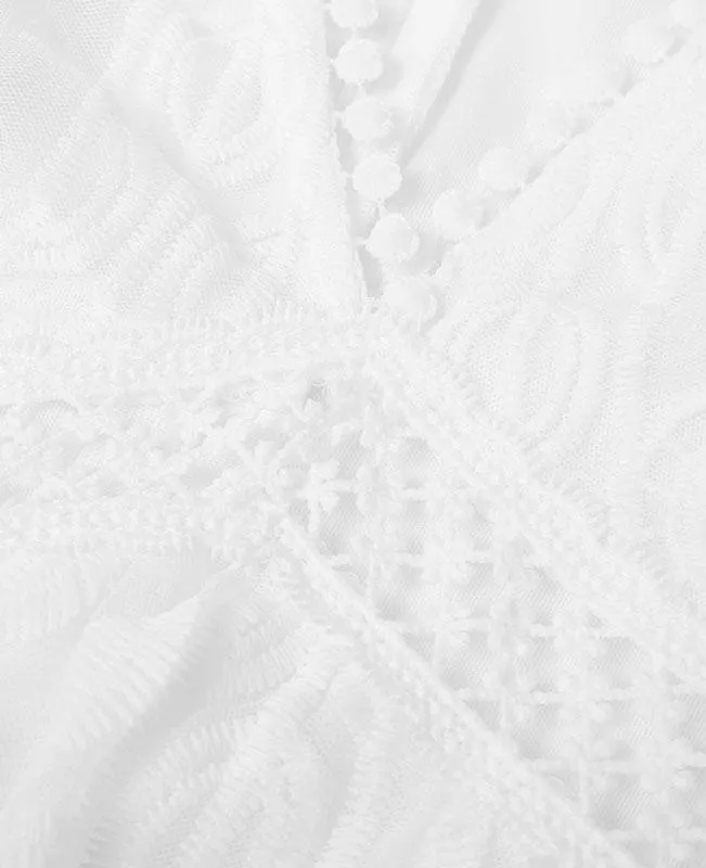 Long White Lace Boho Dress