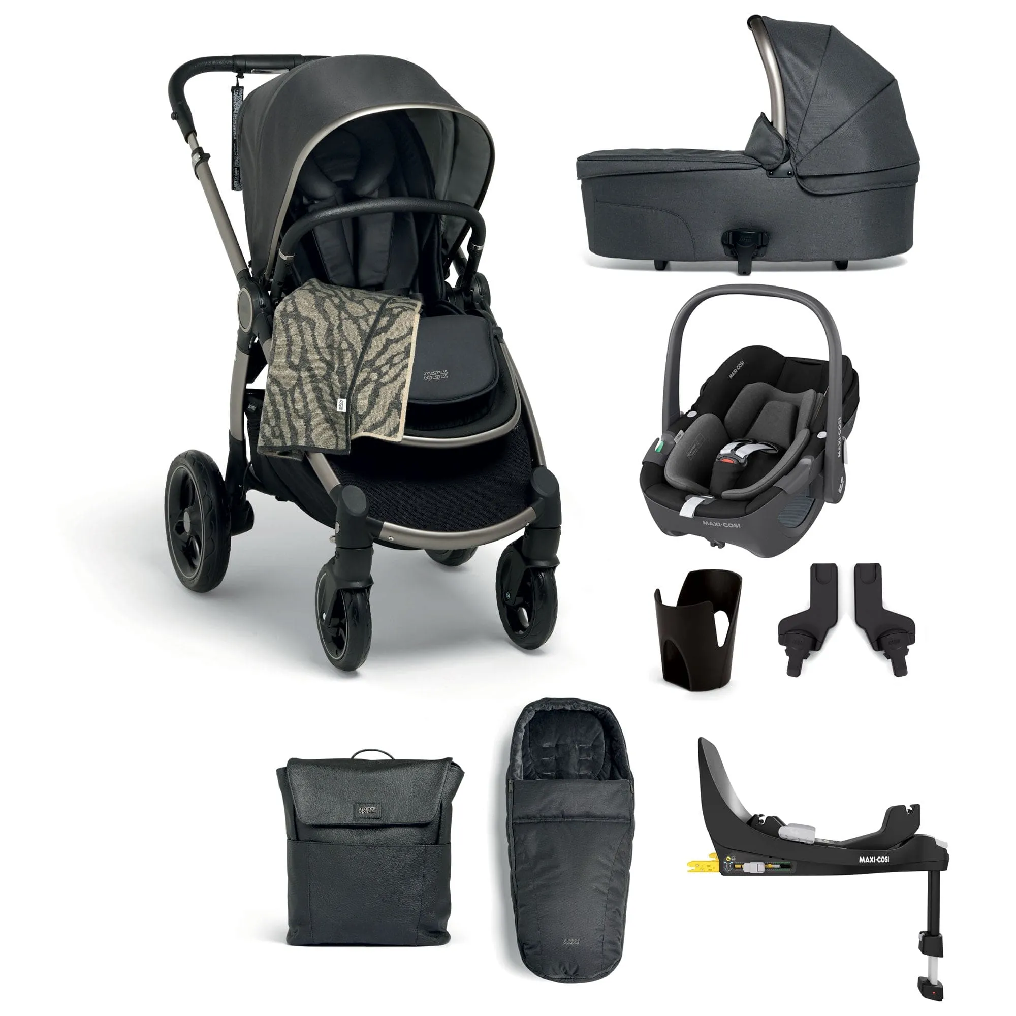 Mamas & Papas Ocarro Complete 8-Piece Maxi Cosi Bundle in Graphite