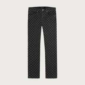 Monogram Denim Trousers Black