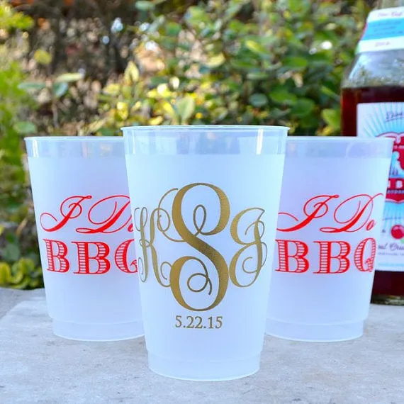 Monogrammed Frost Flex Plastic Cups