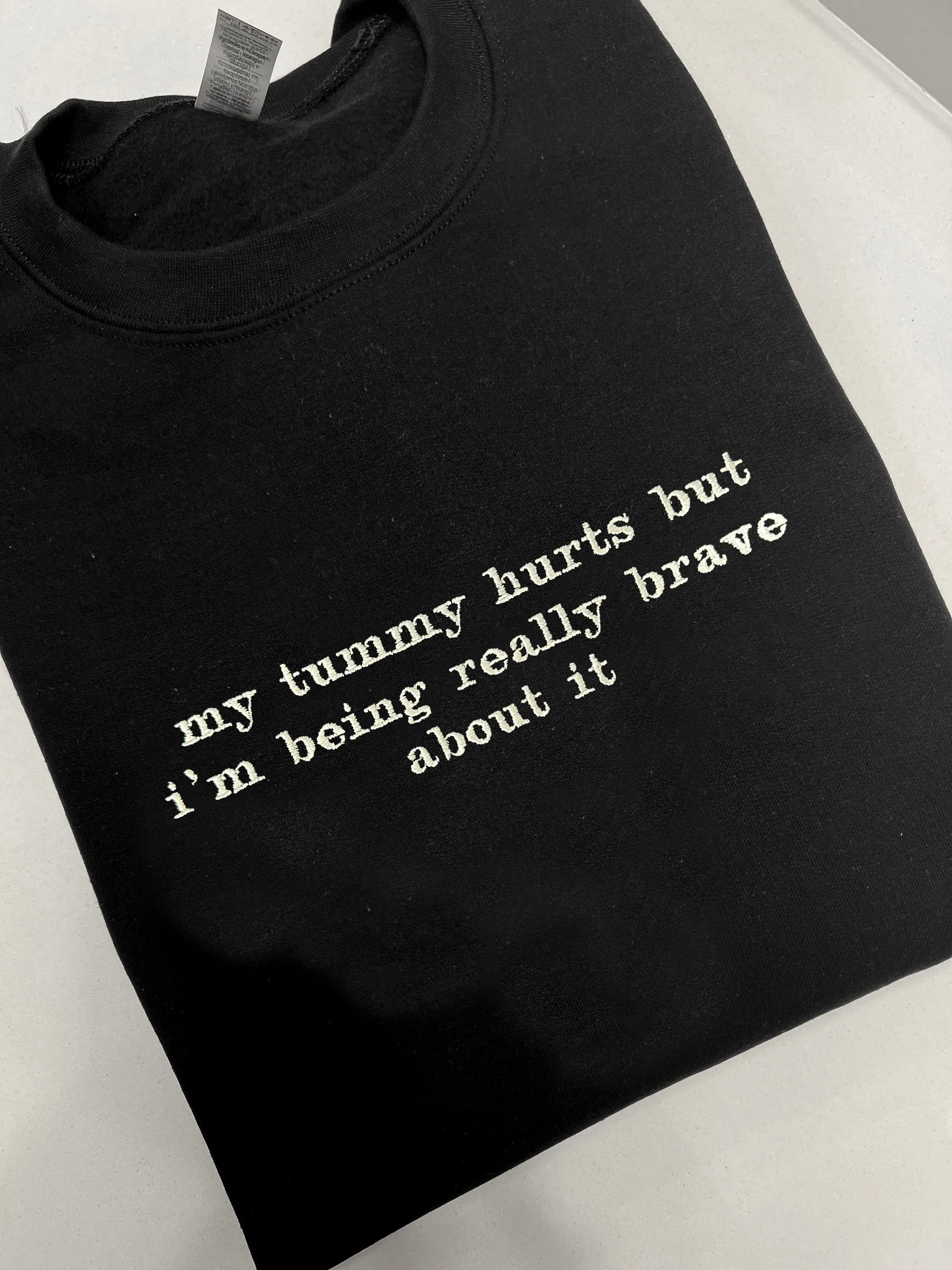 My Tummy Hurts Embroidered Sweatshirt