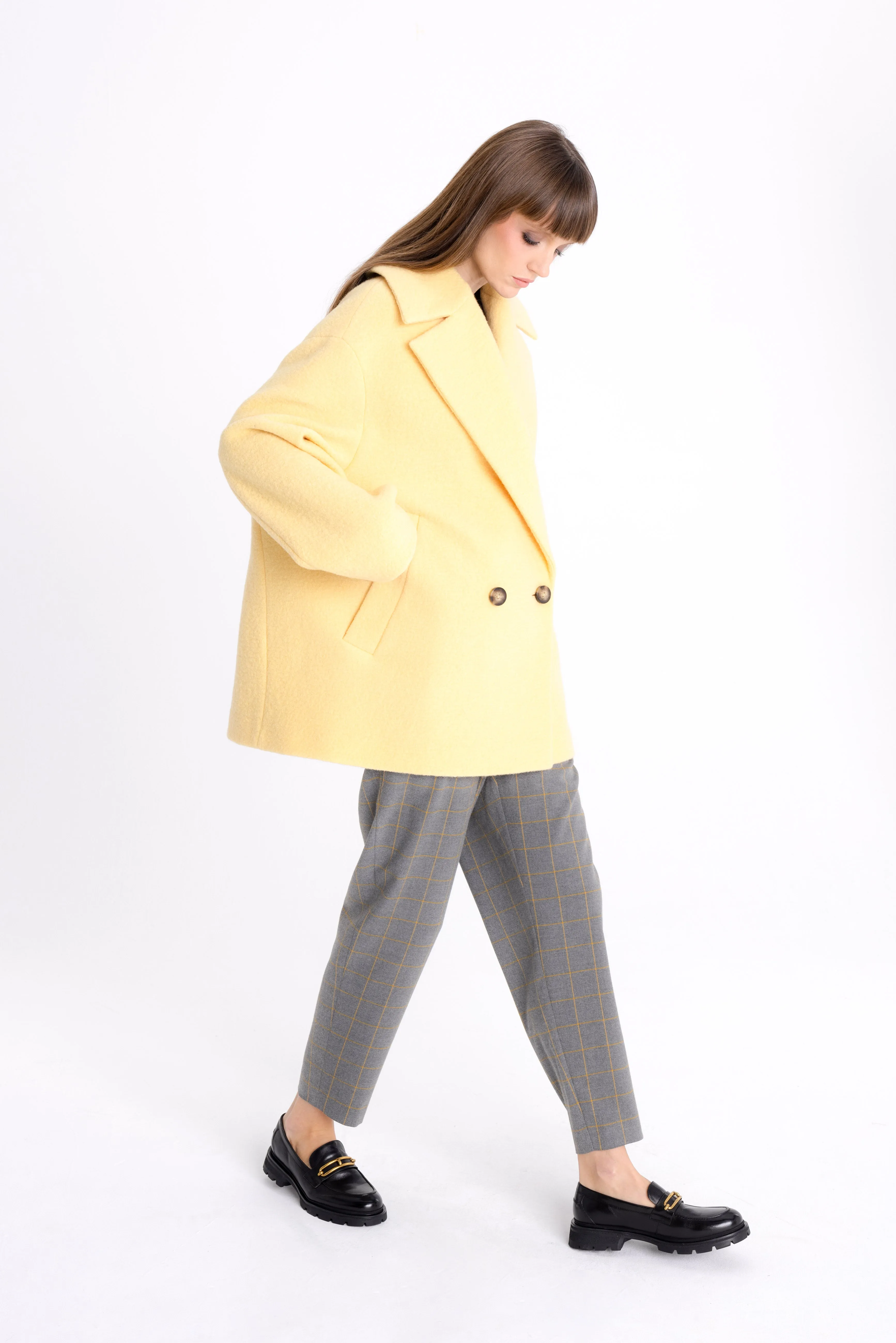 OVERSIZED WOOL YELLOW COAT