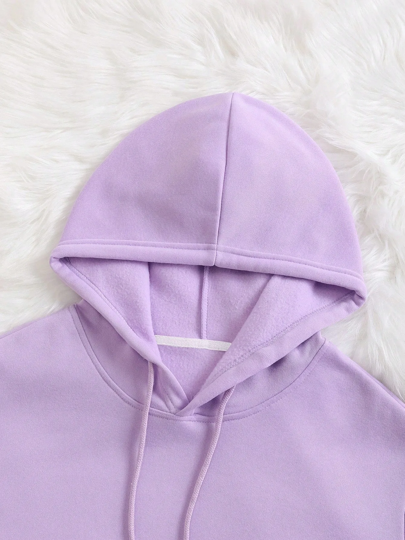 Panda & Letter Graphic Kangaroo Pocket Drawstring Thermal Hoodie FW23