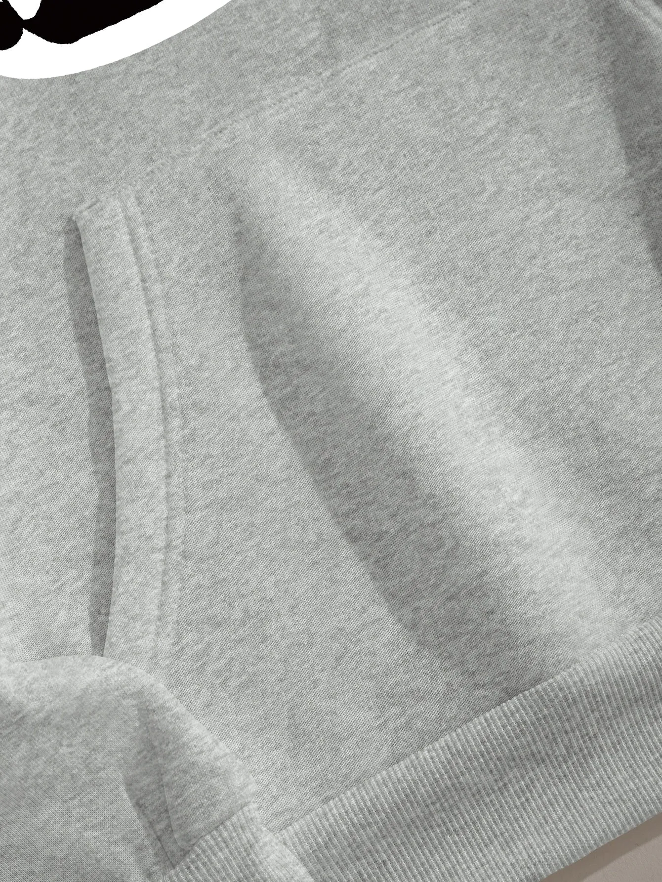 Panda & Letter Graphic Kangaroo Pocket Drawstring Thermal Hoodie FW23