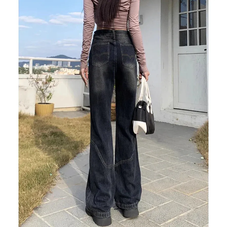 Pantalones Vaqueros Mujeres 2024 Nuevo Sentido Suelta Delgada Acampanados Jeans