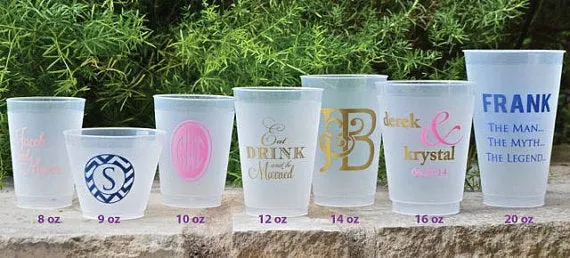 Personalized Calligraphy Script Frost Flex Cups