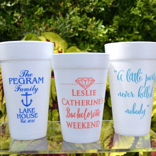 Personalized "Happy Hour" Foam Party Cups