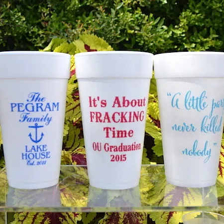 Personalized "Happy Hour" Foam Party Cups