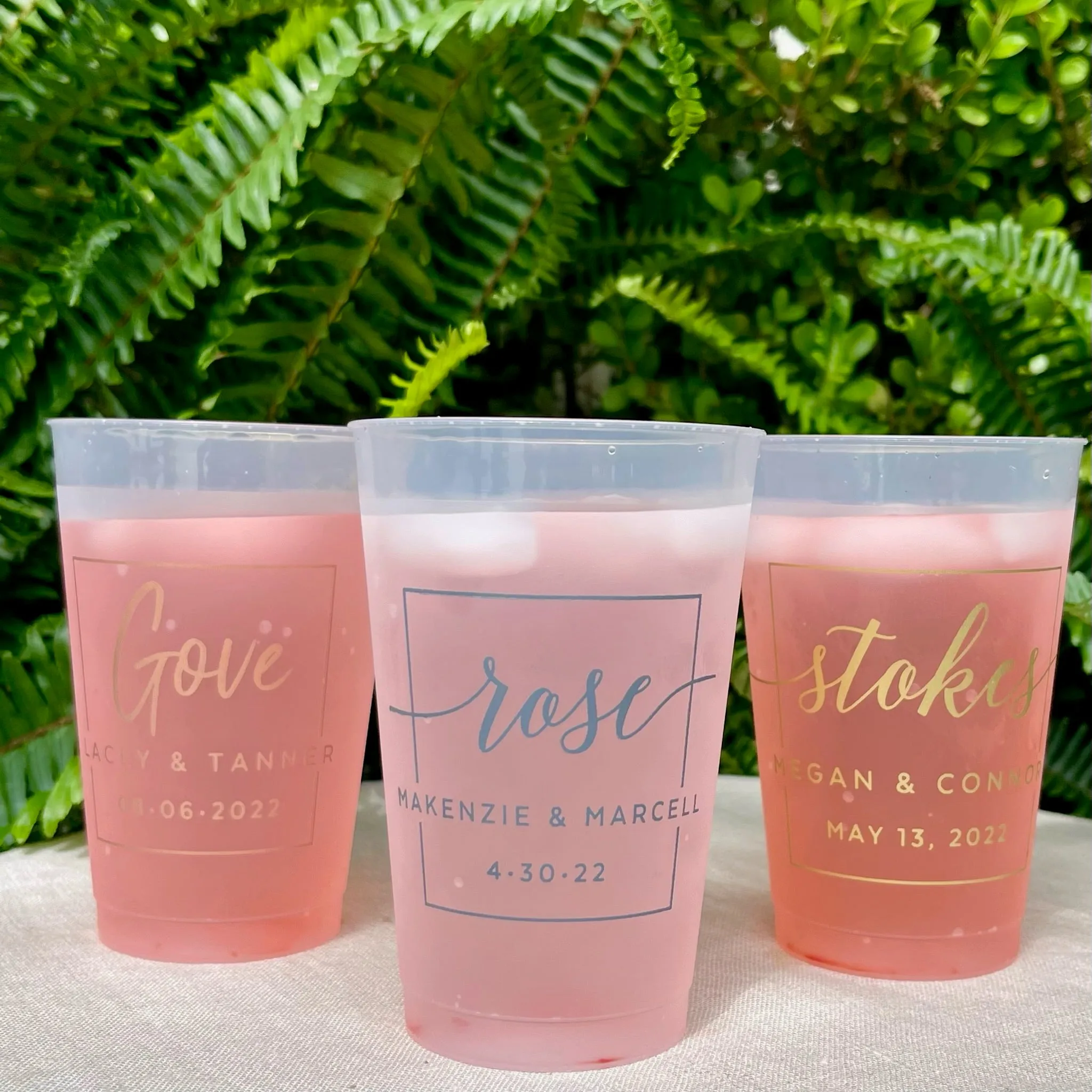 Personalized Square Monogram Frost Flex Cups
