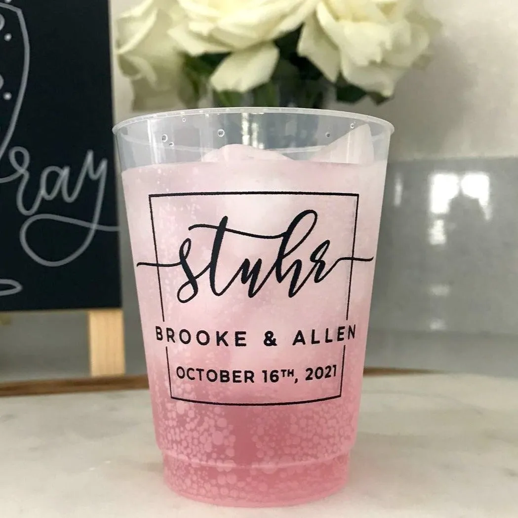 Personalized Square Monogram Frost Flex Cups