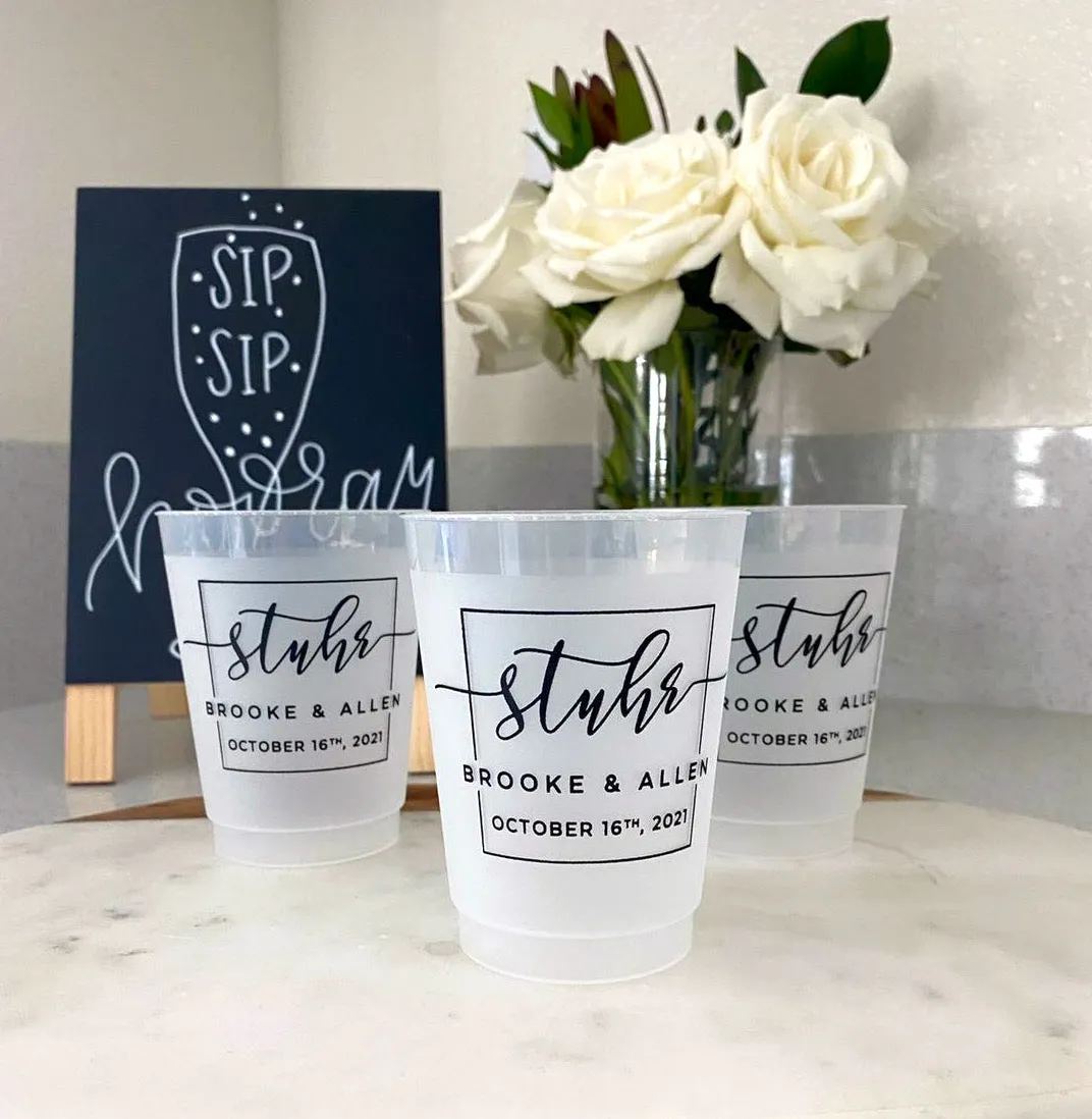 Personalized Square Monogram Frost Flex Cups
