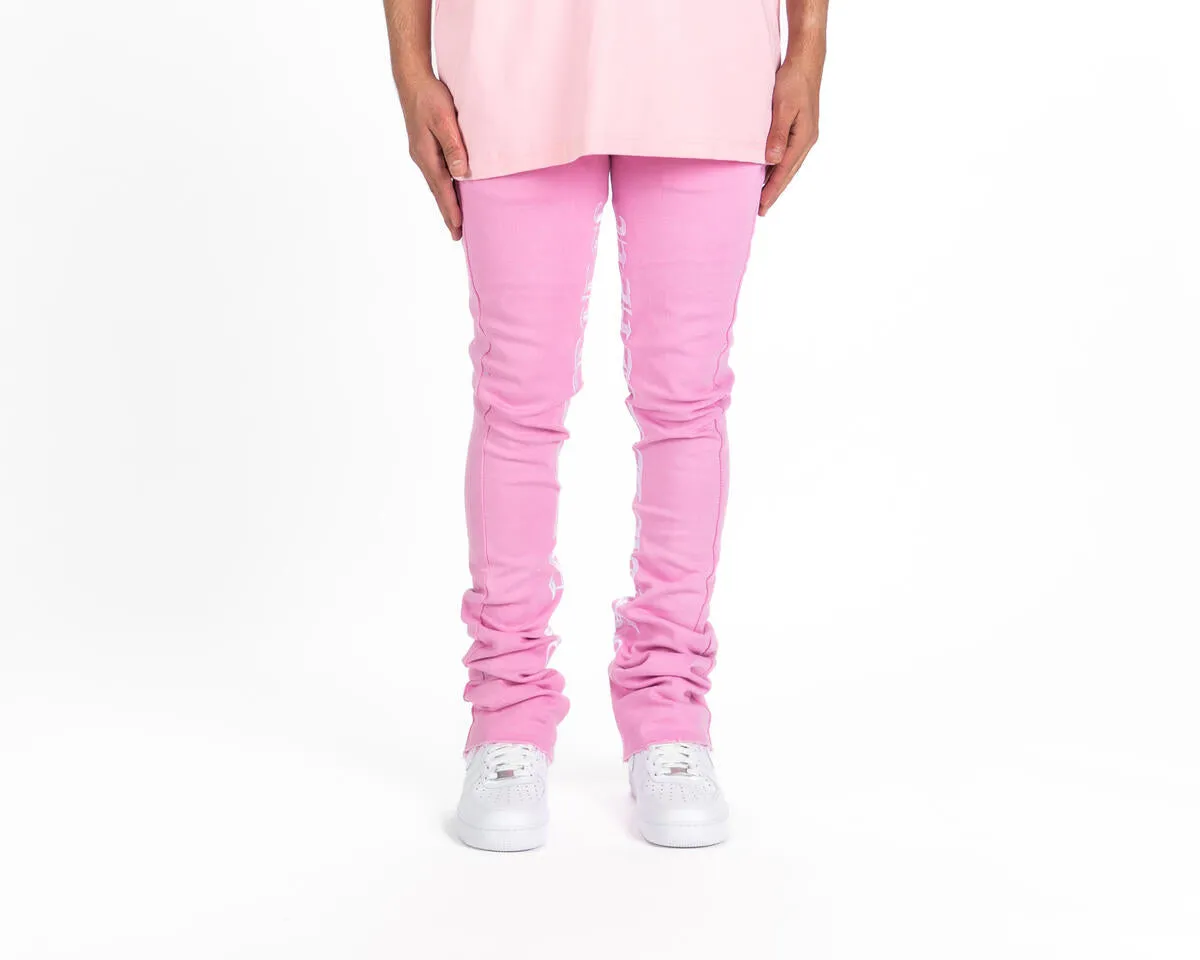 Pheelings AGAINST ALL ODDS FLARE STACK DENIM (PINK/WHITE)