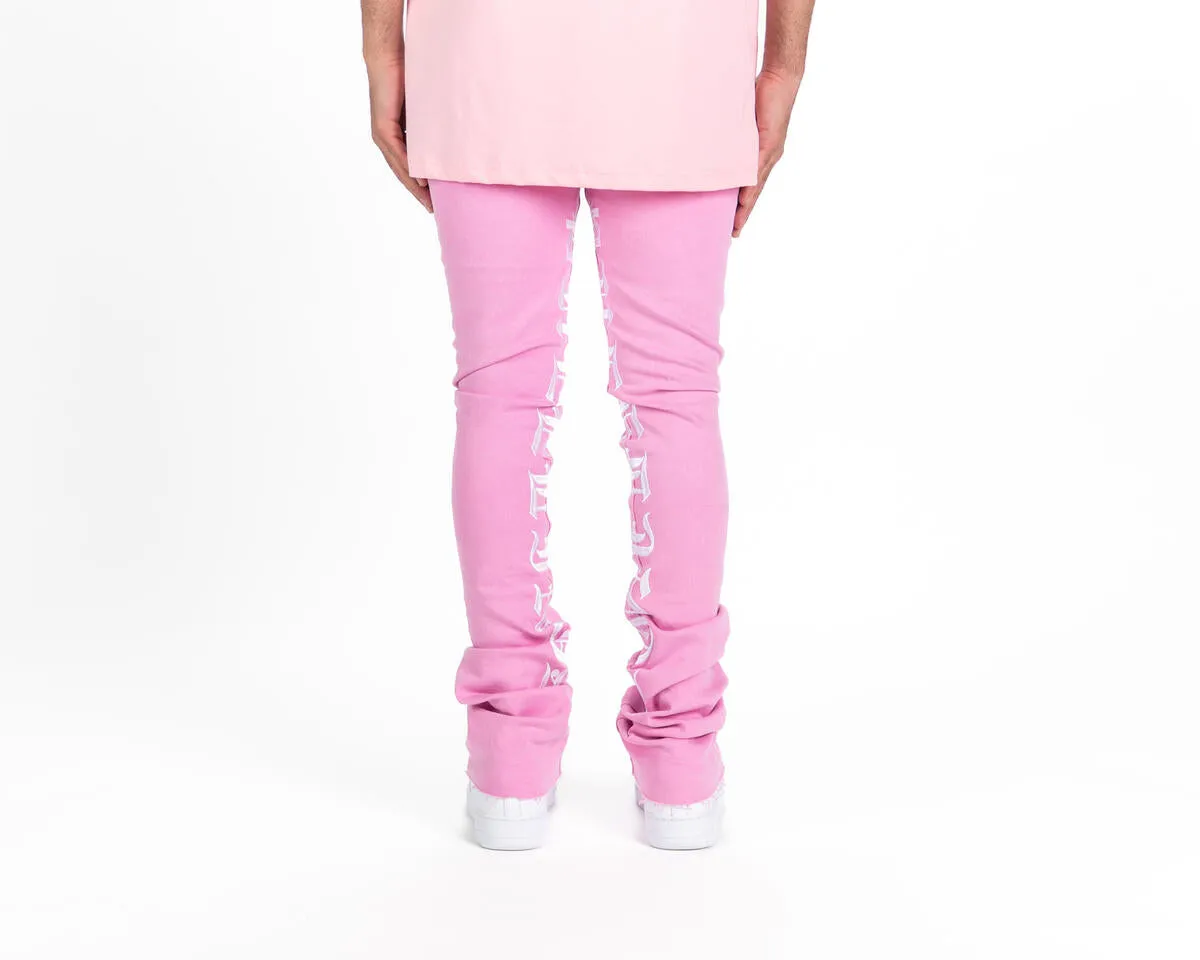 Pheelings AGAINST ALL ODDS FLARE STACK DENIM (PINK/WHITE)