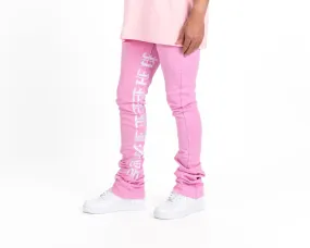 Pheelings AGAINST ALL ODDS FLARE STACK DENIM (PINK/WHITE)