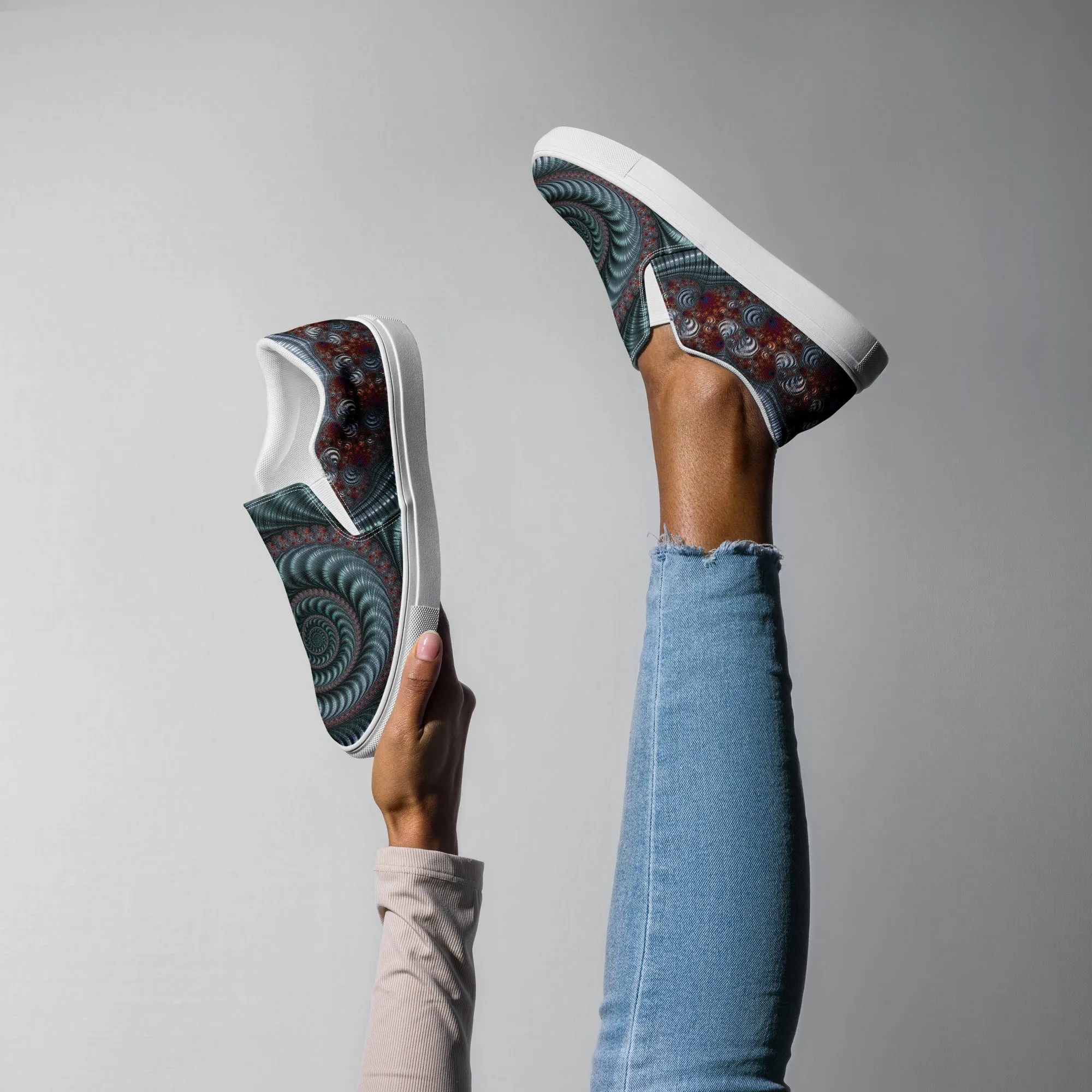 "Fractal Seashell" Collection - Women’s Slip-on Canvas Shoes