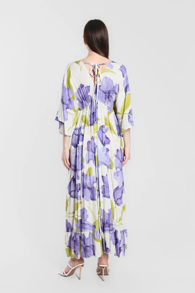 Sandra Iris Print Viscose Maxi Dress (DQ209R)