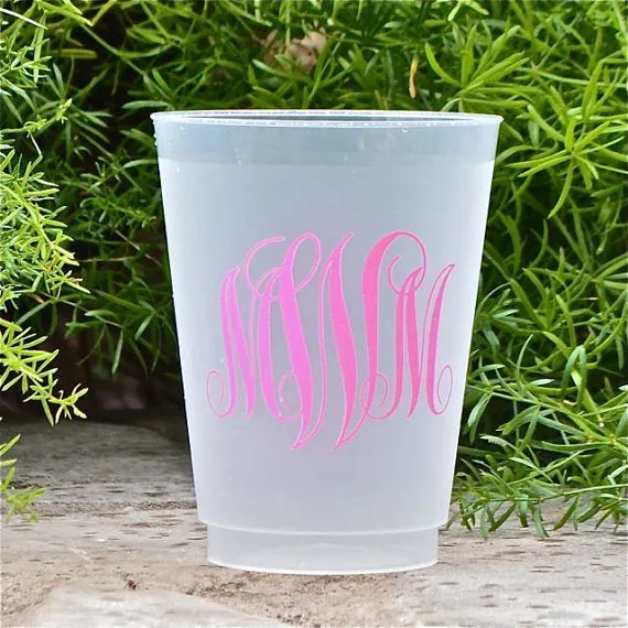 Script Monogram Custom Frost Flex Cups