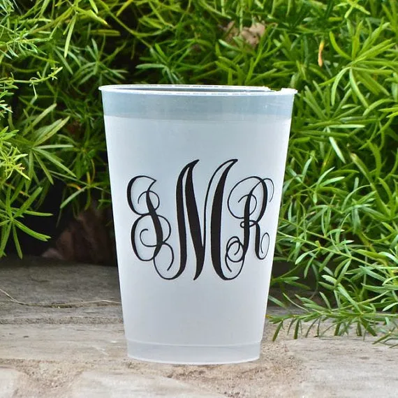 Script Monogram Custom Frost Flex Cups