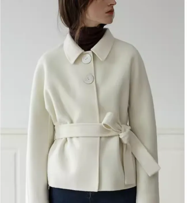 Short Women Wool Coat, Warm Wool Coat Jacket /0339