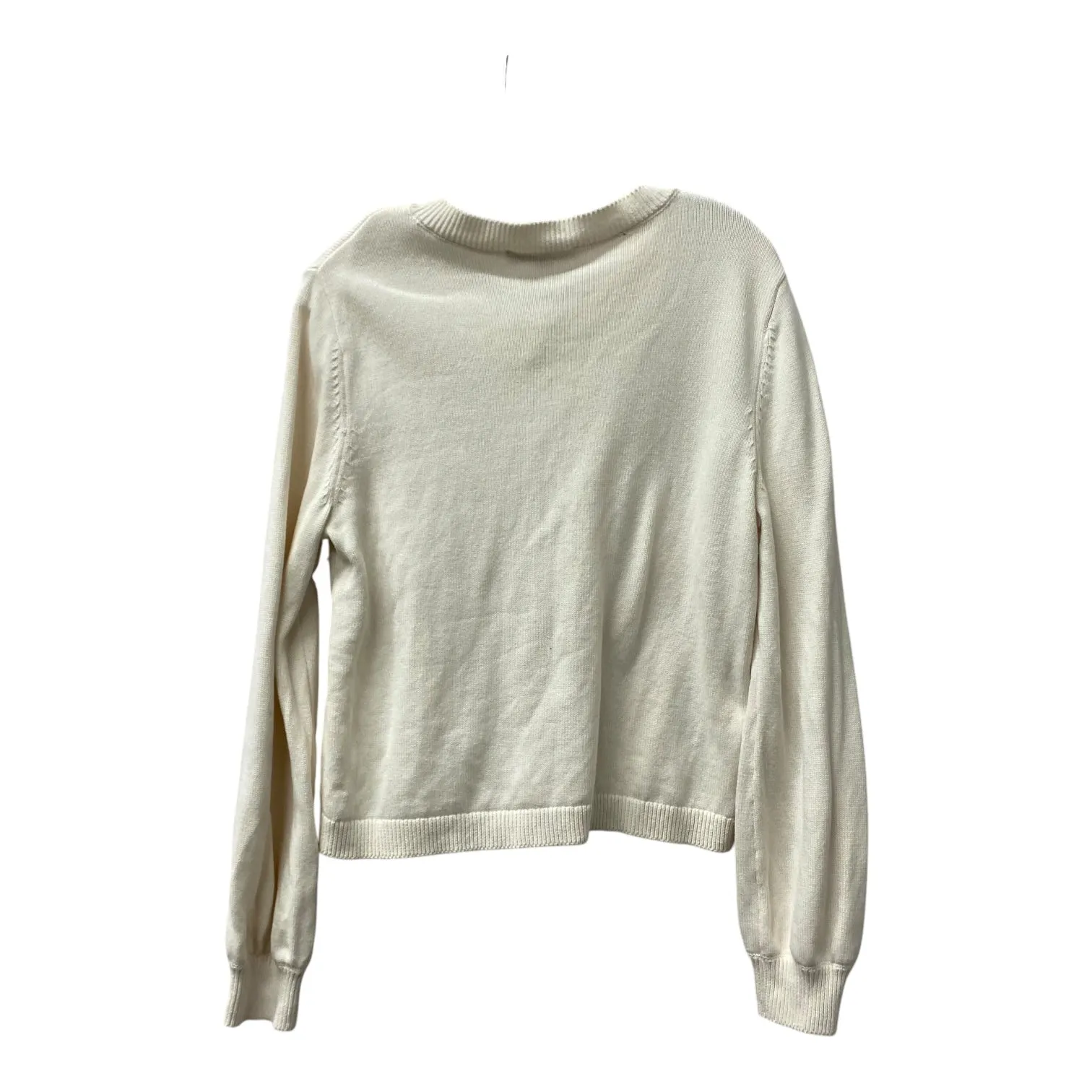 Sweater Cardigan By Loft In Cream, Size:Lp