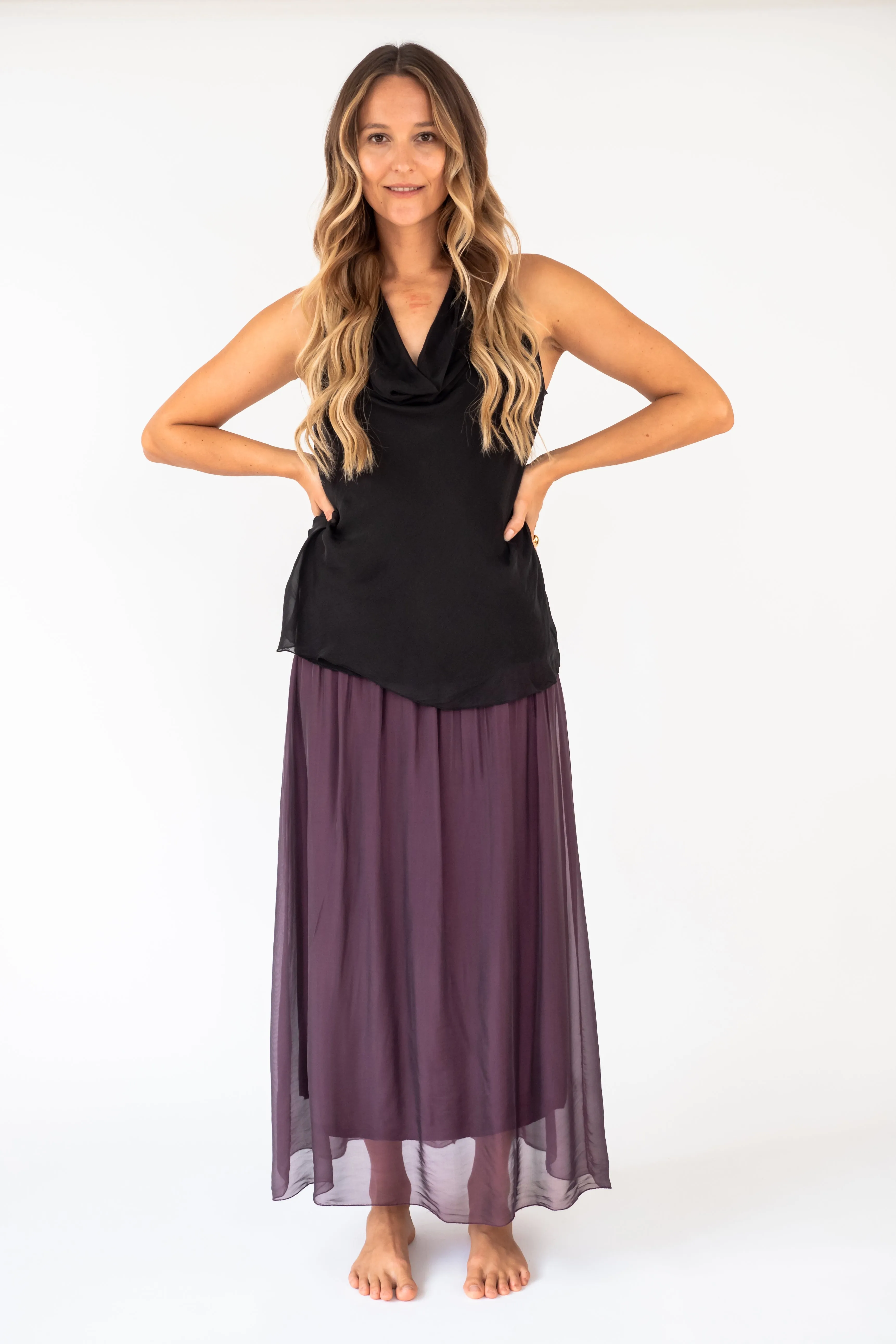 The Olinda sleeveless Silk Top