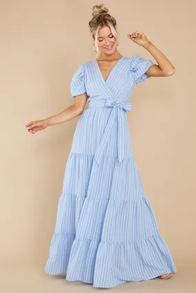 The One For You Light Blue Stripe Maxi Dress