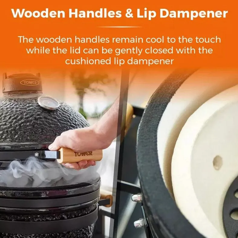 Tower Kamado Maxi Barbecue Barrel Charcoal (fuel) Black