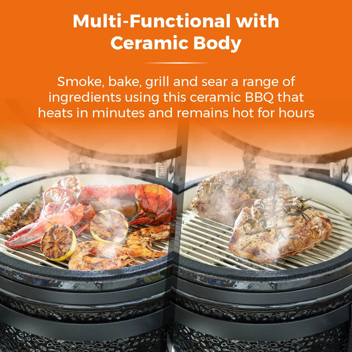 Tower Kamado Maxi Ceramic Charcoal BBQ - Black