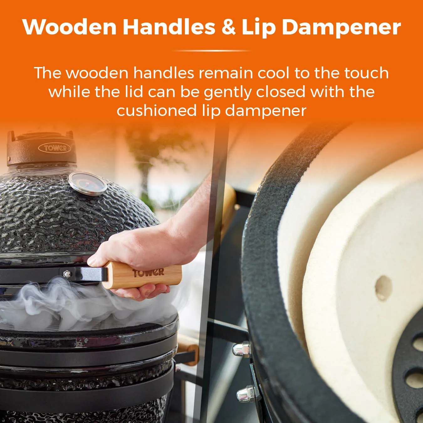 Tower Kamado Maxi Ceramic Charcoal BBQ - Black
