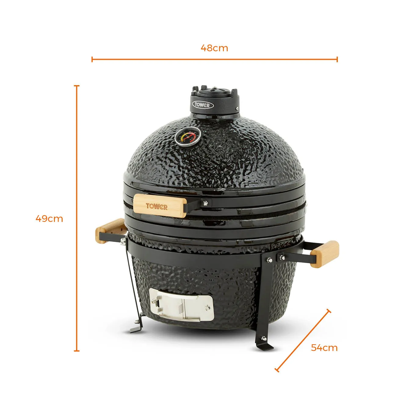 Tower Kamado Maxi Ceramic Charcoal BBQ - Black