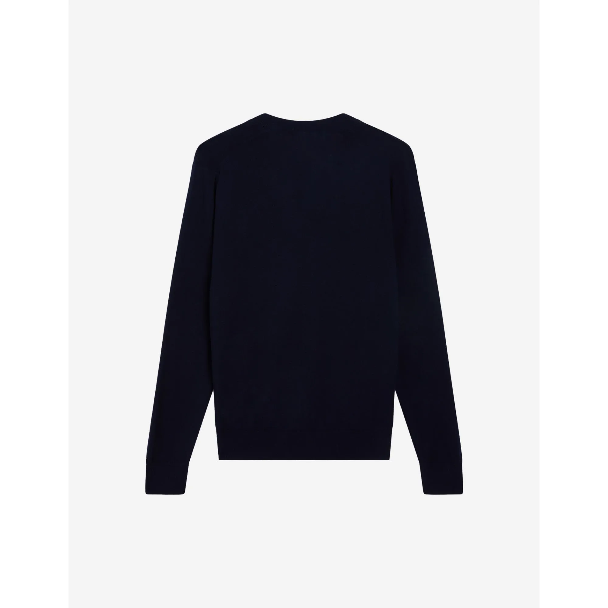 Unisex Tricolor Fox Patch Classic Cardigan - Navy
