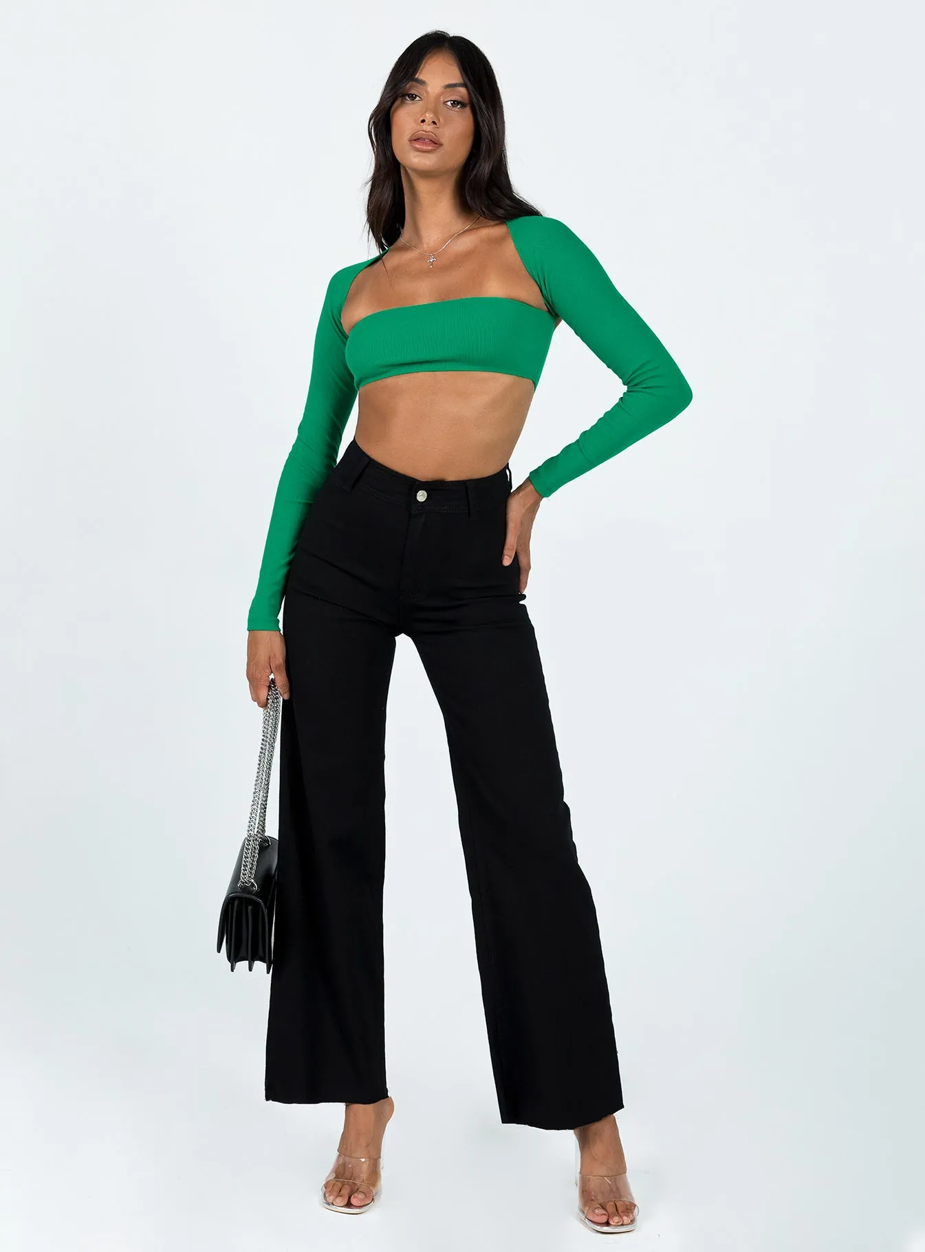 Vamp Wide Leg Denim Jeans Black