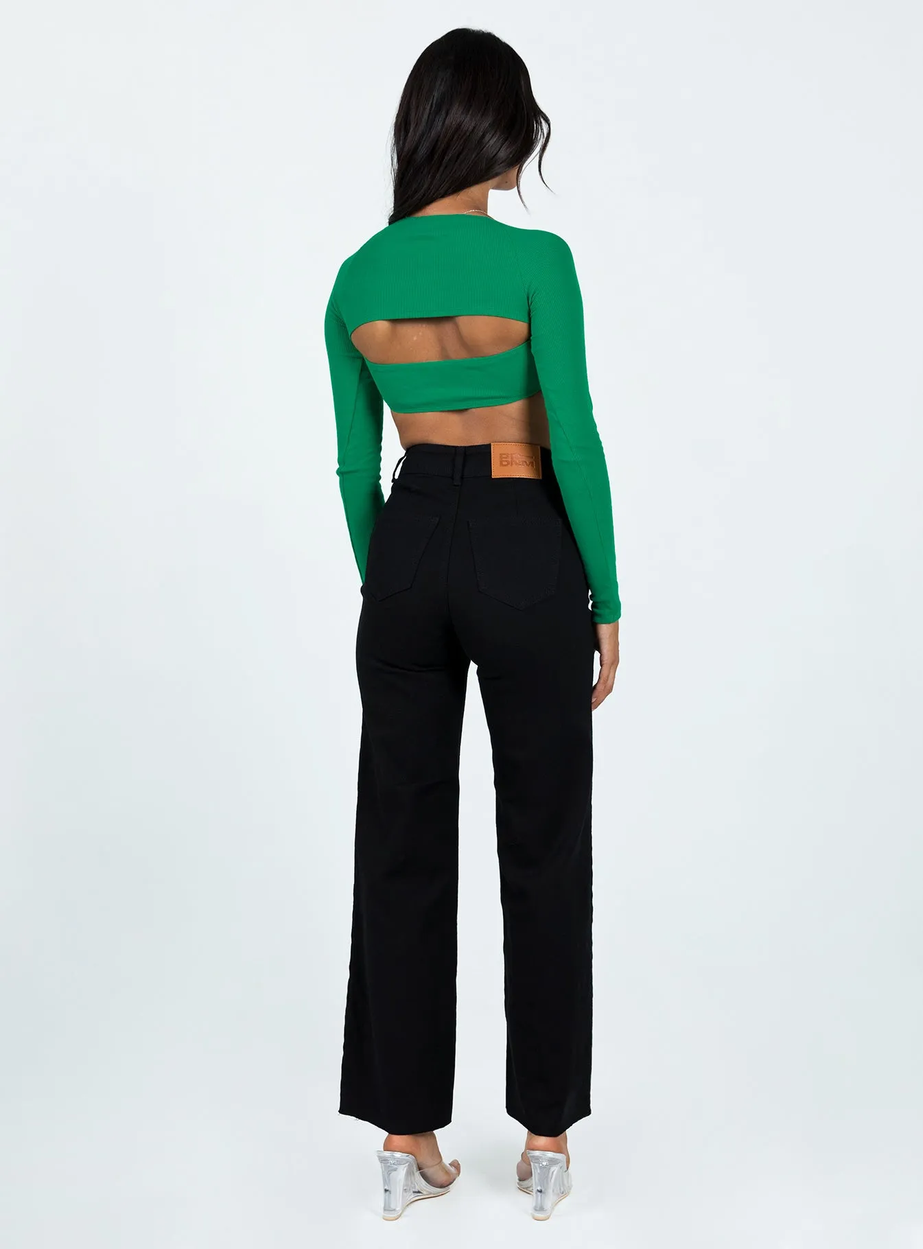 Vamp Wide Leg Denim Jeans Black