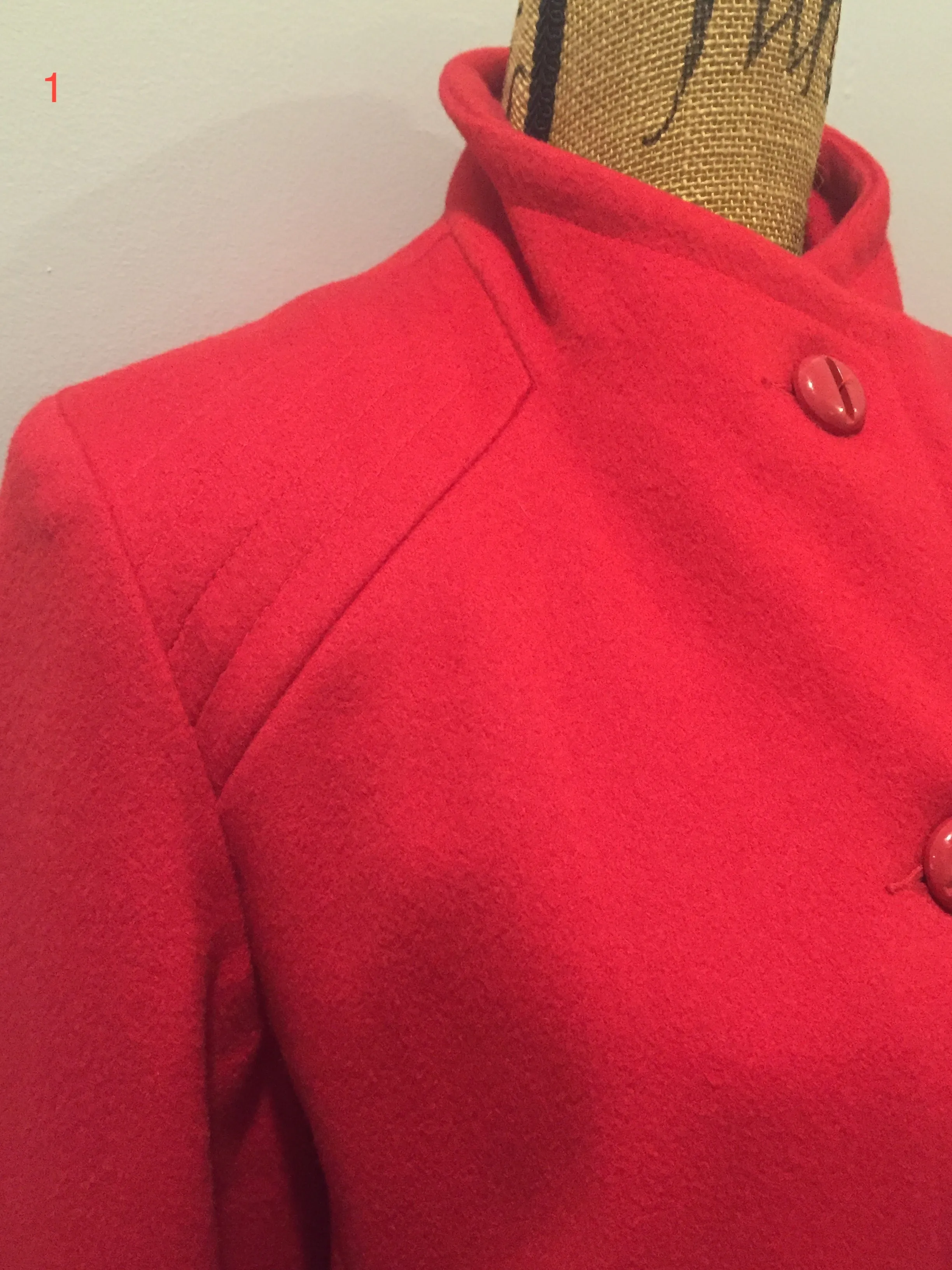 Vintage Electré Paris Red Car Coat, Made in Canada