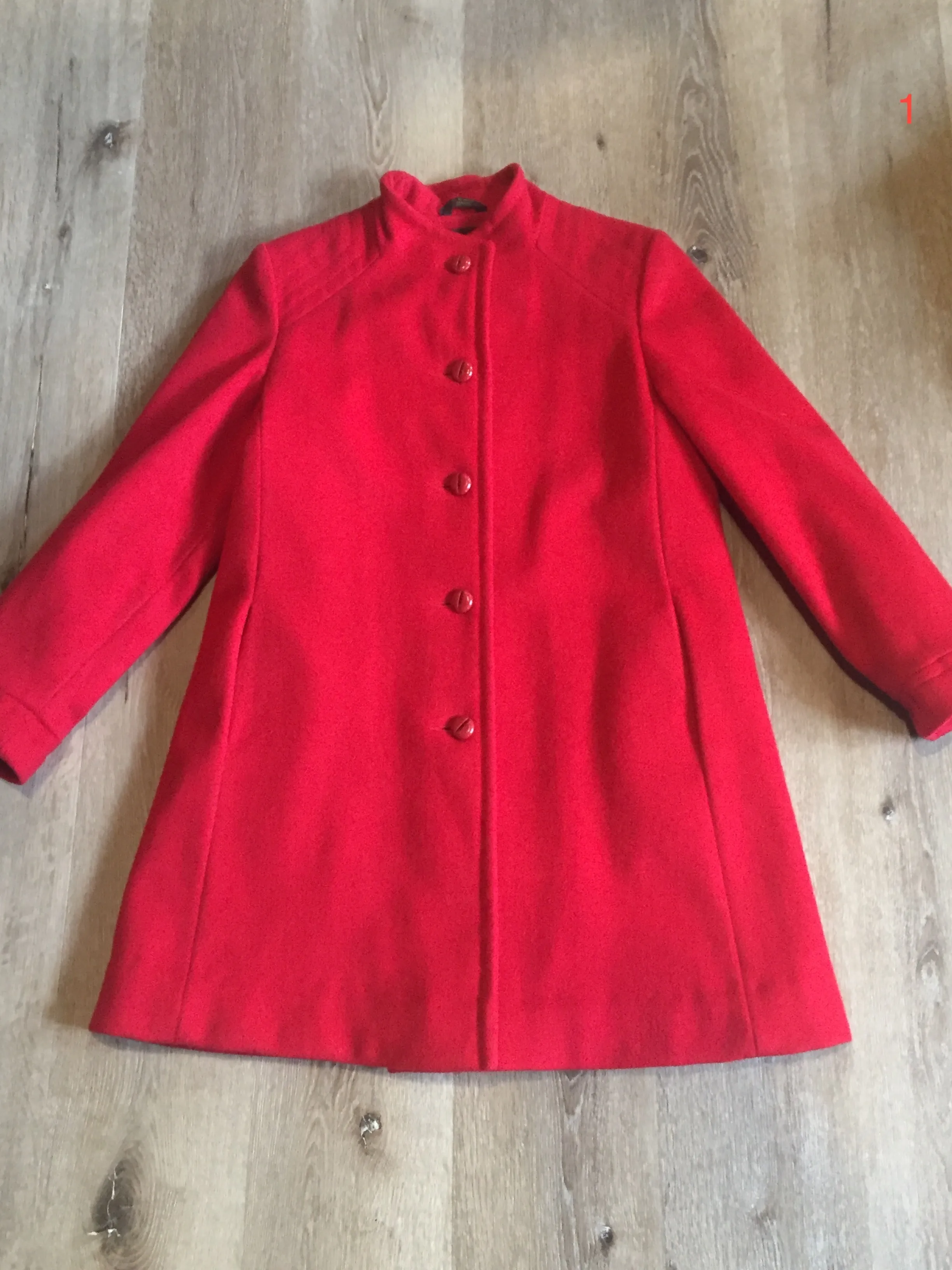 Vintage Electré Paris Red Car Coat, Made in Canada